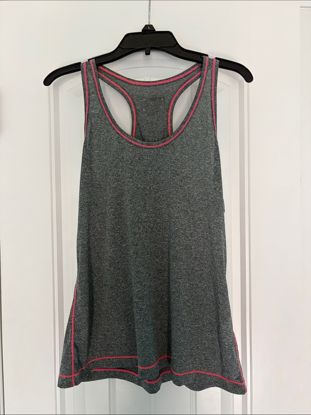 Racerback Workout Tank Top S small heather gray